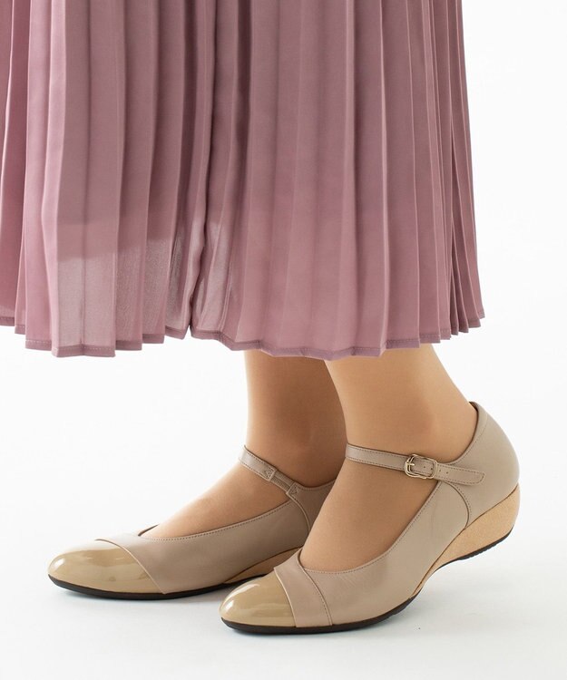 ASICS WALKING ペダラ レディース 3E 3.5CMヒール ベージュ系