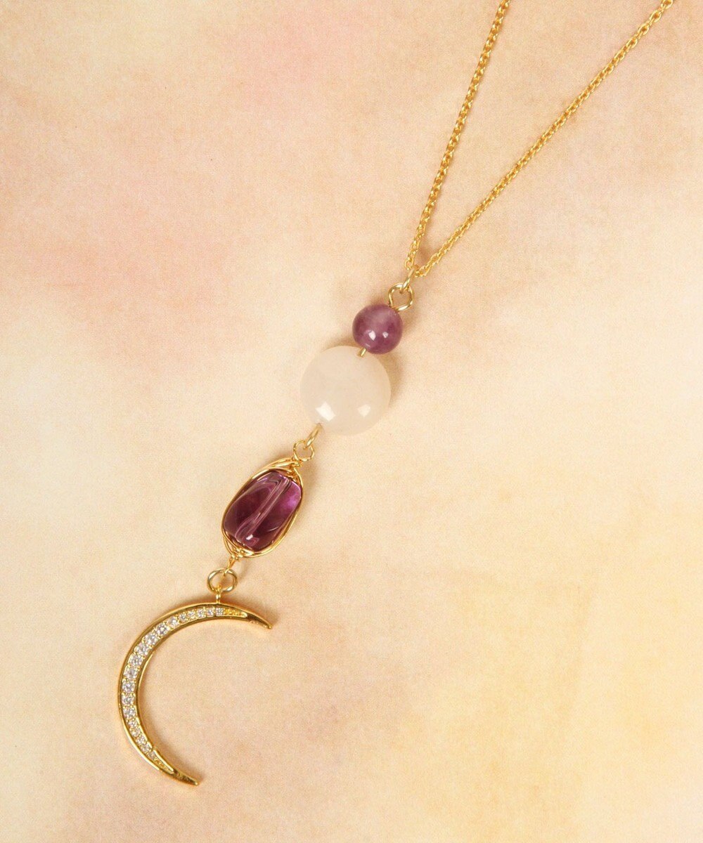 K14gf アメジスト ガラスムーンネックレス Wythe Charm ファッション通販 公式通販 オンワード クローゼット