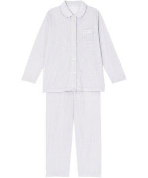 【肌感®パジャマ】 長袖・長ズボン ピマ綿100% やわらかな肌ざわり 水玉柄 ウィング/ワコール EP3002