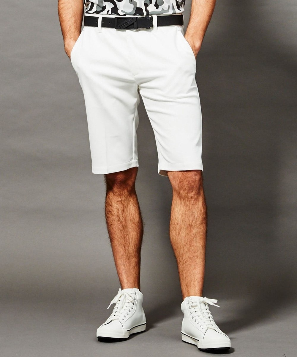 【オンワード】 23区GOLF>パンツ 透けにくい白!【MEN】シェルタリングカルゼ ハーフパンツ ホワイト LL メンズ 【送料無料】