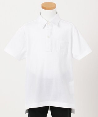 J.PRESS KIDS 【110-130cm】40/2シルケット天竺 半袖 ポロシャツ ホワイト系