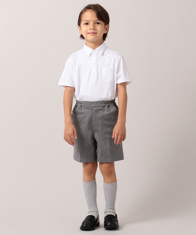 J.PRESS KIDS 【110-130cm】40/2シルケット天竺 半袖 ポロシャツ ホワイト系