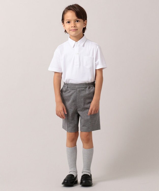 J.PRESS KIDS 【110-130cm】40/2シルケット天竺 半袖 ポロシャツ ホワイト系