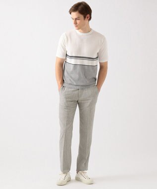 JOSEPH ABBOUD 【NEW BEDFORD】ドレープへリンボン パンツ ライトグレー系