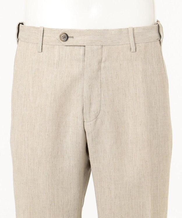 JOSEPH ABBOUD 【NEW BEDFORD】ドレープへリンボン パンツ ベージュ系