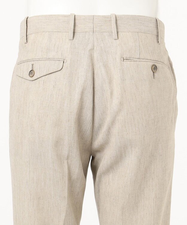 JOSEPH ABBOUD 【NEW BEDFORD】ドレープへリンボン パンツ ベージュ系