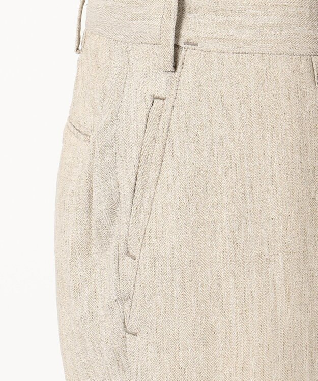 JOSEPH ABBOUD 【NEW BEDFORD】ドレープへリンボン パンツ ベージュ系