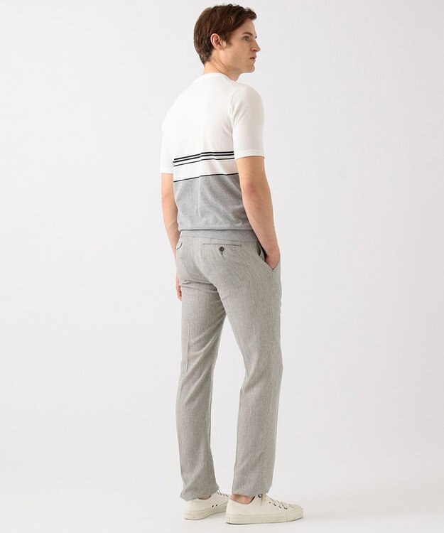 JOSEPH ABBOUD 【NEW BEDFORD】ドレープへリンボン パンツ ライトグレー系