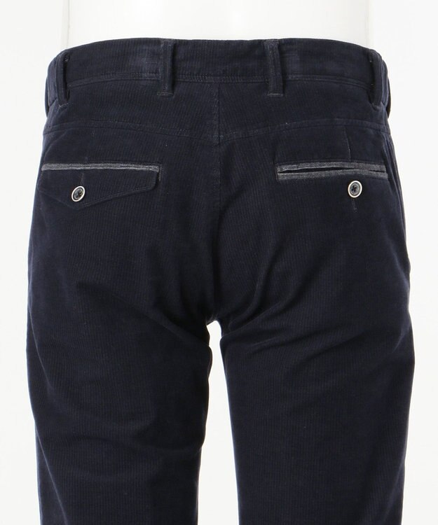 JOSEPH ABBOUD 【生地もウエストも伸び伸び！】2ウェイストレッチコール パンツ ネイビー系