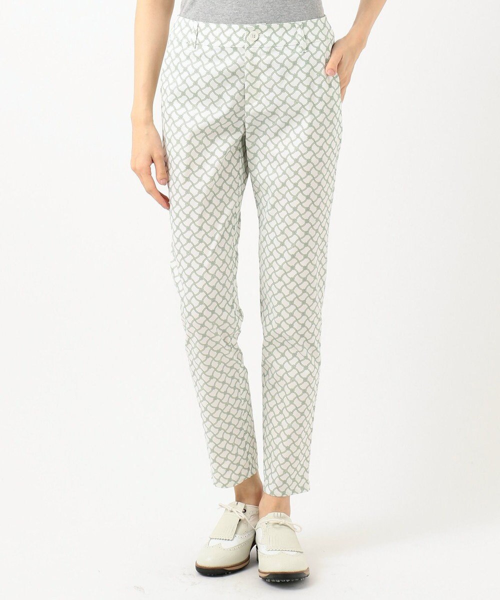 23区GOLF 【WOMEN】【ストレッチ】水引モチーフプリント ギャバ パンツ 