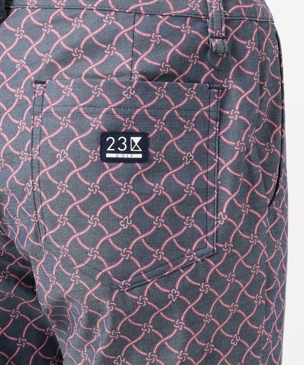 23区GOLF 【WOMEN】【ストレッチ】水引モチーフプリント ギャバ パンツ 