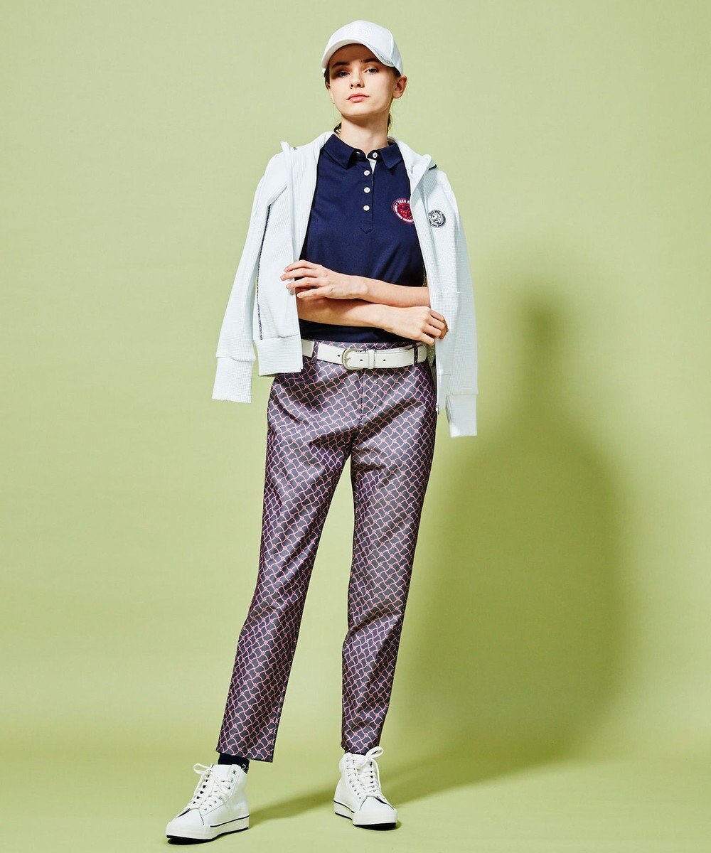 23区GOLF 【WOMEN】【ストレッチ】水引モチーフプリント ギャバ パンツ 