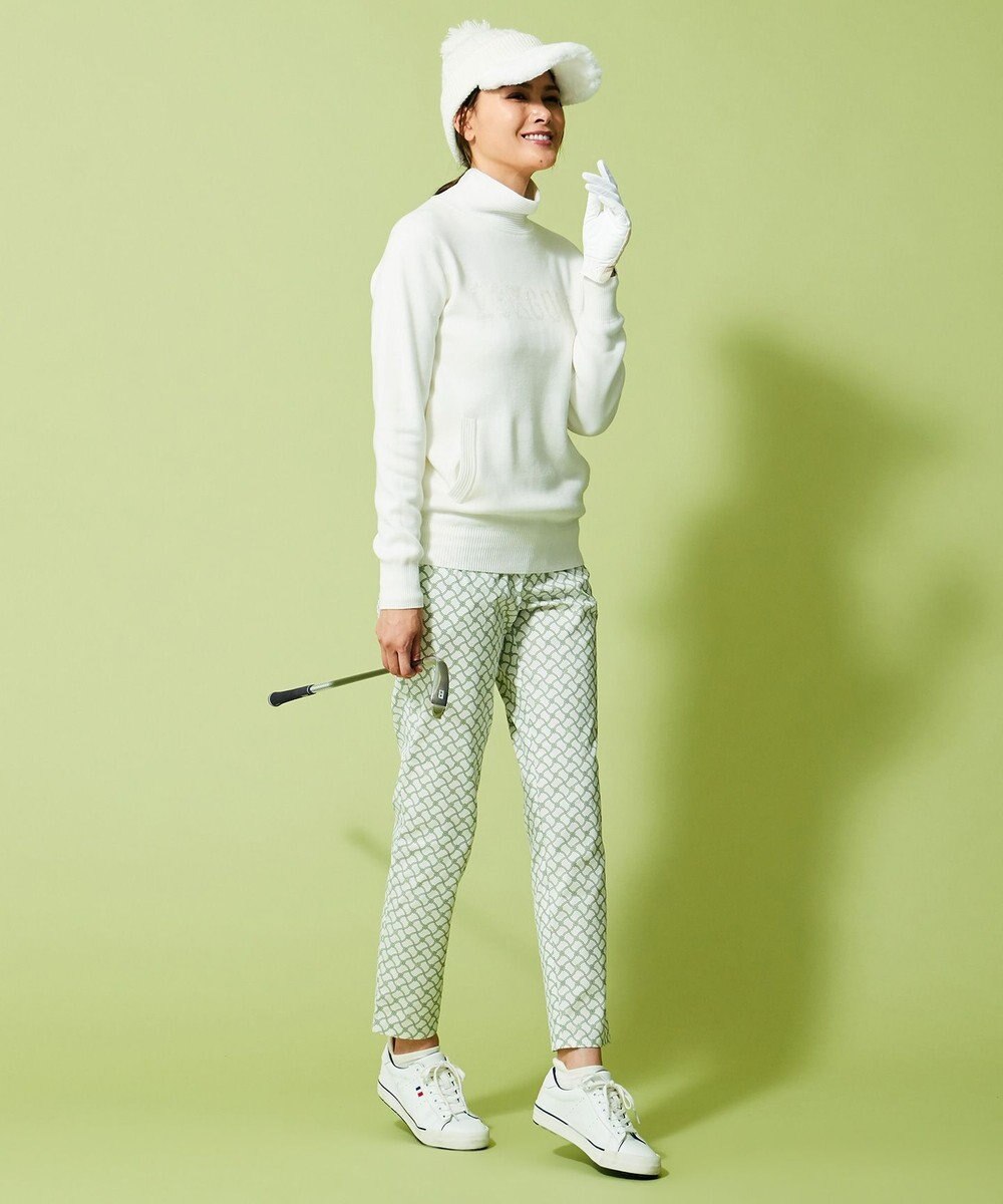 23区GOLF 【WOMEN】【ストレッチ】水引モチーフプリント ギャバ パンツ 
