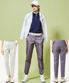 23区GOLF 【WOMEN】【ストレッチ】水引モチーフプリント ギャバ パンツ