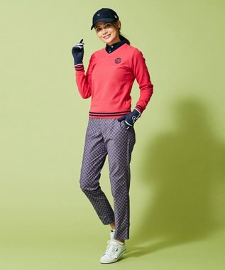 23区GOLF 【WOMEN】【ストレッチ】水引モチーフプリント ギャバ パンツ ネイビー系5