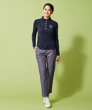 23区GOLF 【WOMEN】【ストレッチ】水引モチーフプリント ギャバ パンツ ネイビー系5