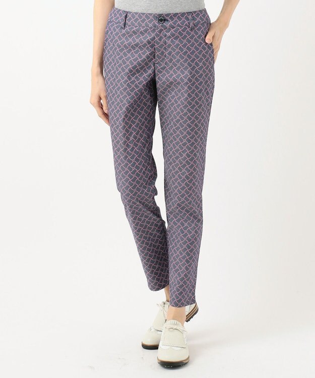 23区GOLF 【WOMEN】【ストレッチ】水引モチーフプリント ギャバ パンツ ネイビー系5