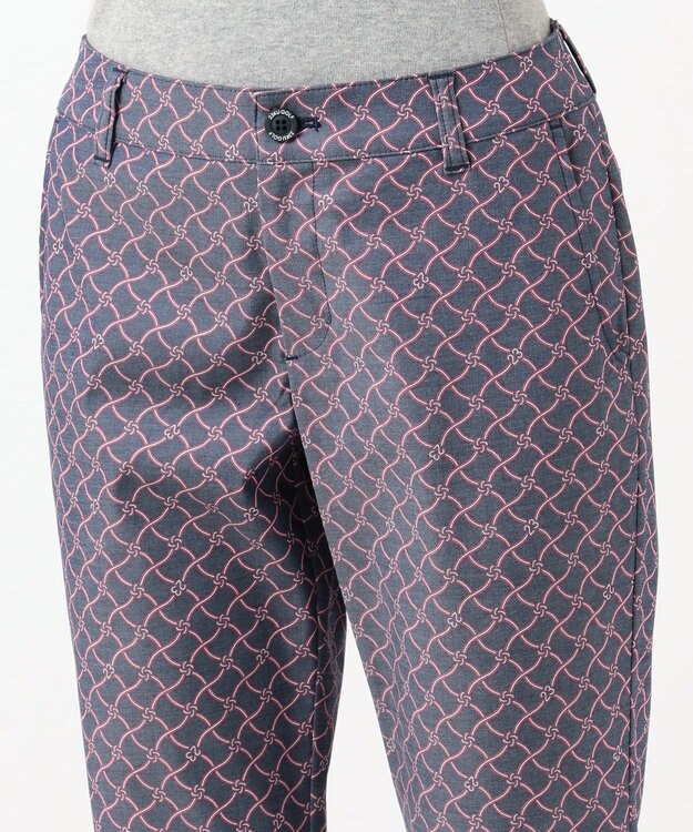 23区GOLF 【WOMEN】【ストレッチ】水引モチーフプリント ギャバ パンツ ネイビー系5