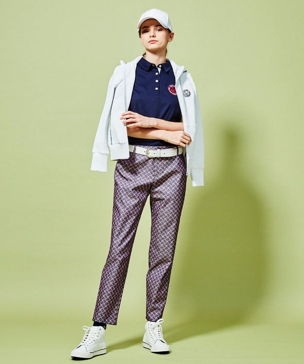 23区GOLF 【WOMEN】【ストレッチ】水引モチーフプリント ギャバ パンツ ネイビー系5