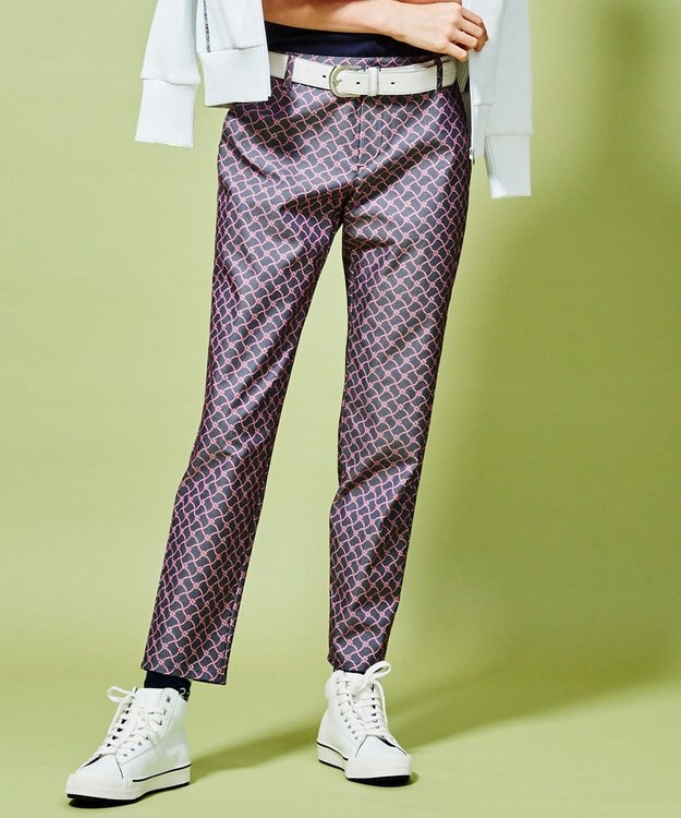 23区GOLF 【WOMEN】【ストレッチ】水引モチーフプリント ギャバ パンツ ネイビー系5