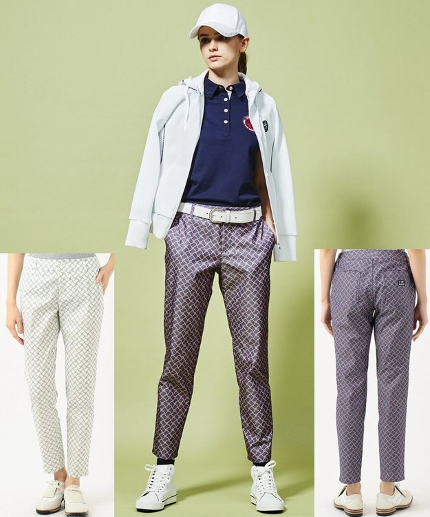 23区GOLF 【WOMEN】【ストレッチ】水引モチーフプリント ギャバ パンツ ネイビー系5