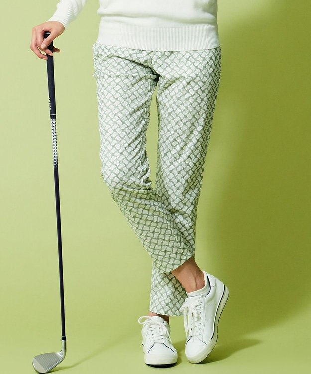 23区GOLF 【WOMEN】【ストレッチ】水引モチーフプリント ギャバ パンツ ホワイト系5