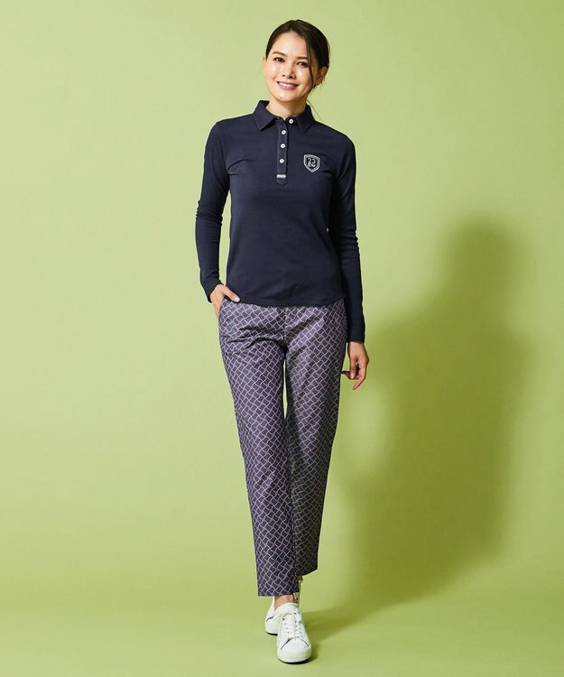 23区GOLF 【WOMEN】【ストレッチ】水引モチーフプリント ギャバ パンツ ネイビー系5