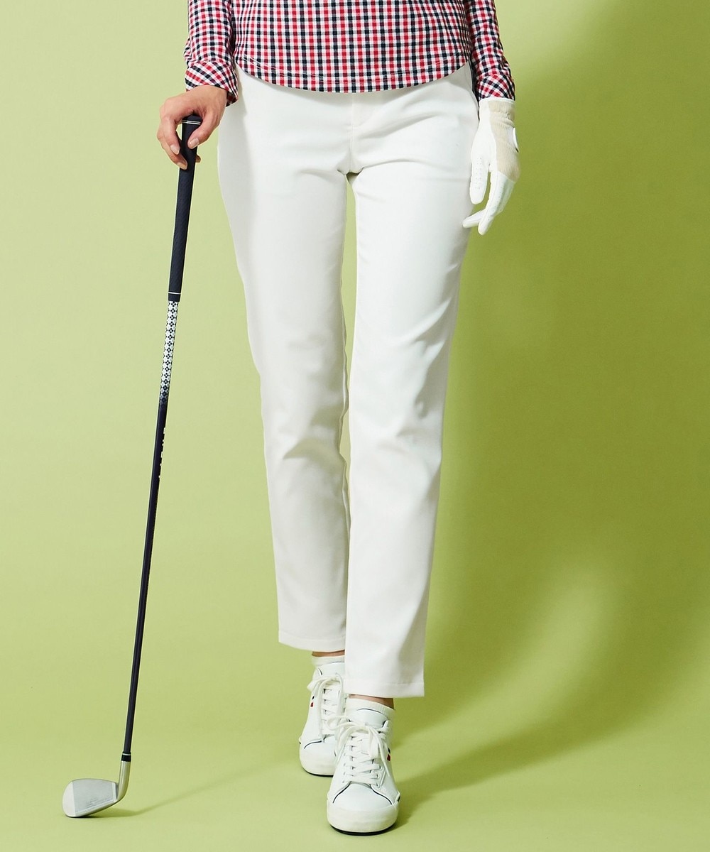 【オンワード】 23区GOLF>パンツ 透けにくい白！【WOMEN】シェルタリングカルゼ パンツ ホワイト 58 レディース 【送料無料】