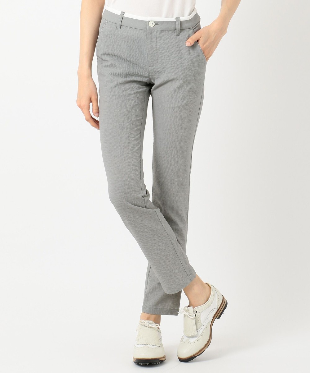 【オンワード】 23区GOLF>パンツ 【WOMEN】【吸水速乾 / ストレッチ】COOLMAXサッカー パンツ グレー 61 レディース 【送料無料】