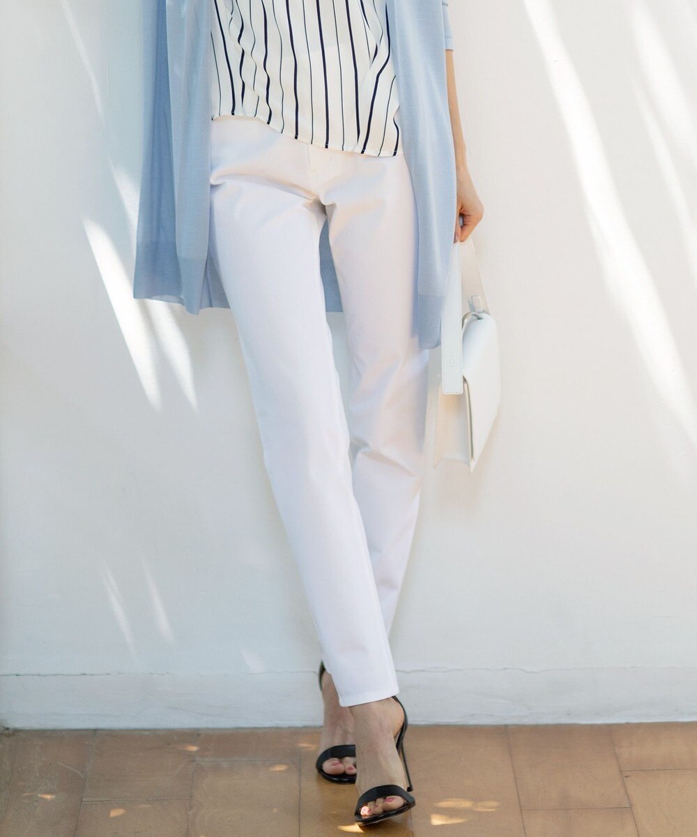 【オンワード】 ICB L>パンツ 【秋の新色登場!】Super Stretch Thread パンツ ホワイト 46 レディース 【送料無料】