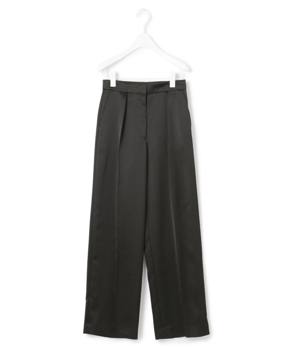 【オンワード】 ICB>パンツ 【洗える】Satin ワイドパンツ ブラック 0 レディース 【送料無料】