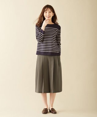 J.PRESS LADIES 【洗える】リラクシオンツイル キュロットパンツ ブラウン系