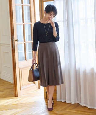 J.PRESS LADIES 【洗える】リラクシオンツイル キュロットパンツ ブラウン系