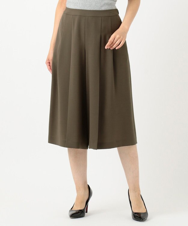 J.PRESS LADIES 【洗える】リラクシオンツイル キュロットパンツ ブラウン系