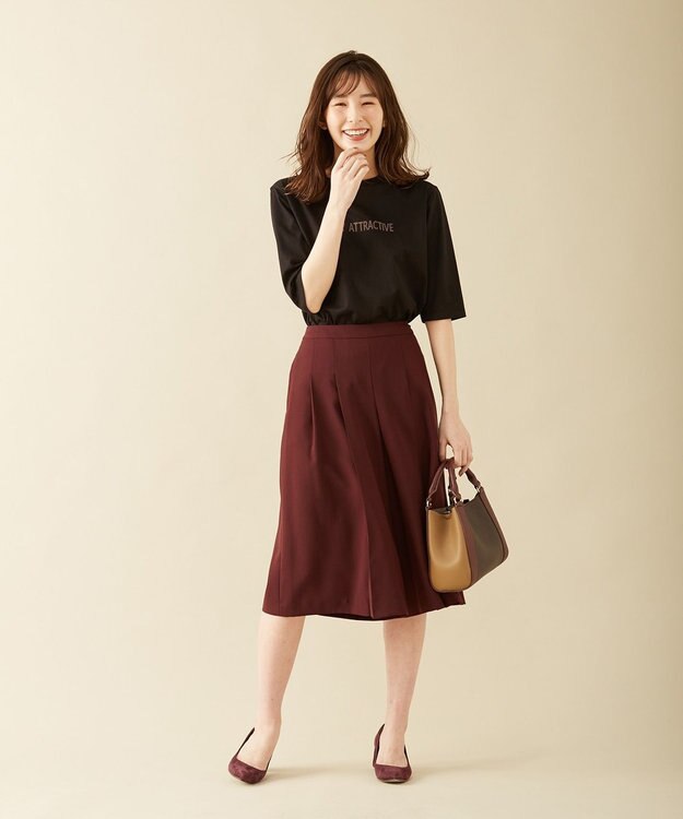 J.PRESS LADIES 【洗える】リラクシオンツイル キュロットパンツ ワイン系