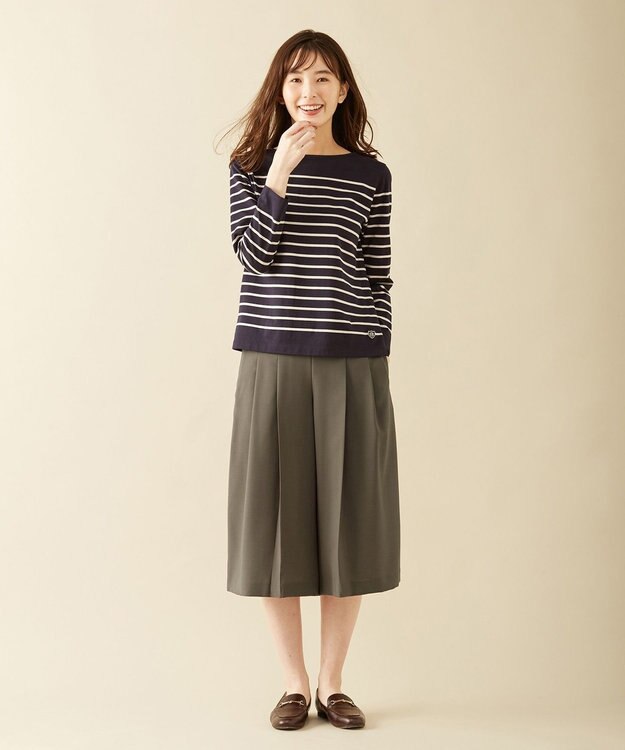 J.PRESS LADIES 【洗える】リラクシオンツイル キュロットパンツ ブラウン系