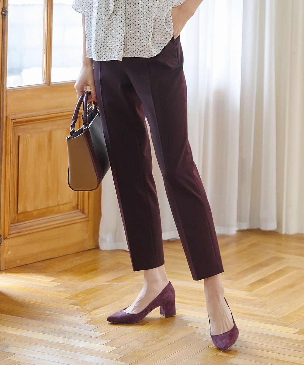 【オンワード】 J.PRESS LADIES>パンツ 【洗える】T/Rアルガンシルク クロップドパンツ ワイン 11 レディース 【オンワード】 J.PRESS LADIES>パンツ 【洗える】T/Rアルガンシルク クロップドパンツ ワイン 11 レディース