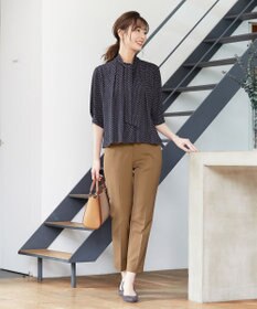 J.PRESS LADIES 【洗える】T/Rアルガンシルク クロップドパンツ