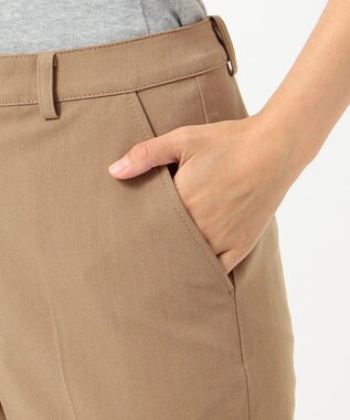 J.PRESS LADIES 【洗える】T/Rアルガンシルク クロップドパンツ キャメル系