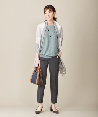 J.PRESS LADIES 【洗える】T/Rアルガンシルク クロップドパンツ グレー系