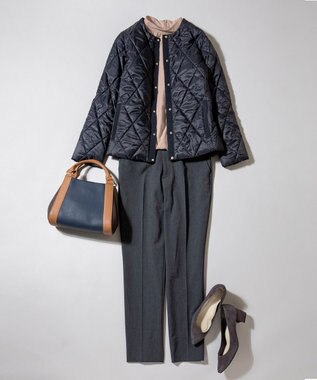 J.PRESS LADIES 【洗える】T/Rアルガンシルク クロップドパンツ グレー系