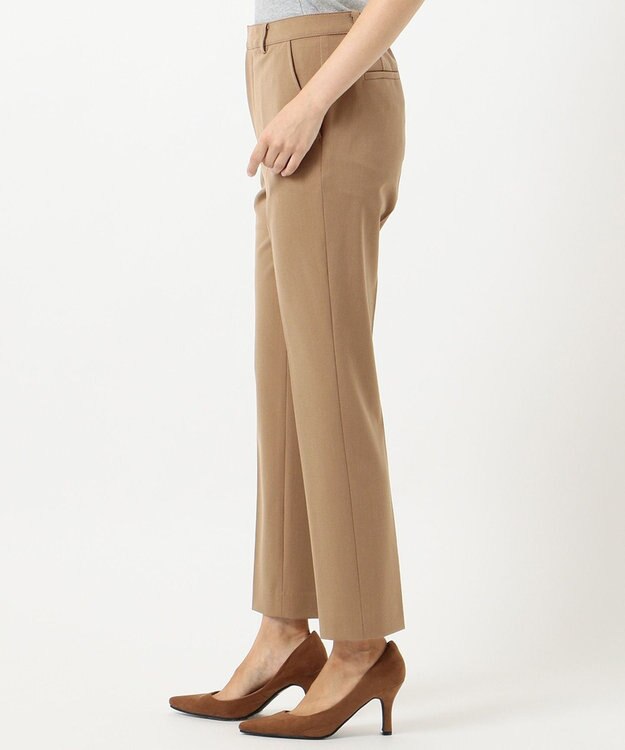 J.PRESS LADIES 【洗える】T/Rアルガンシルク クロップドパンツ キャメル系