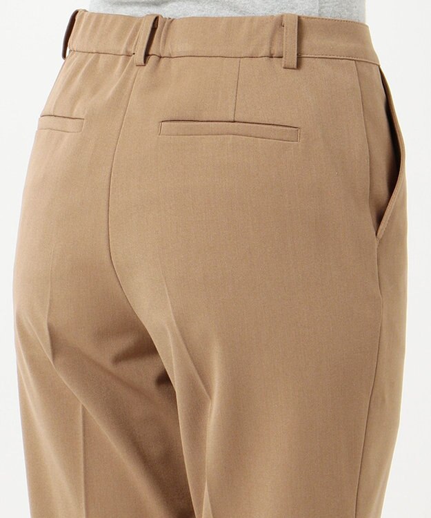 J.PRESS LADIES 【洗える】T/Rアルガンシルク クロップドパンツ キャメル系