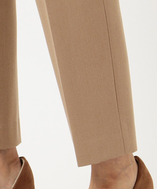 J.PRESS LADIES 【洗える】T/Rアルガンシルク クロップドパンツ キャメル系