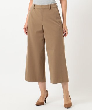 J.PRESS LADIES 【洗える】T/Rアルガンシルク ワイド パンツ キャメル系