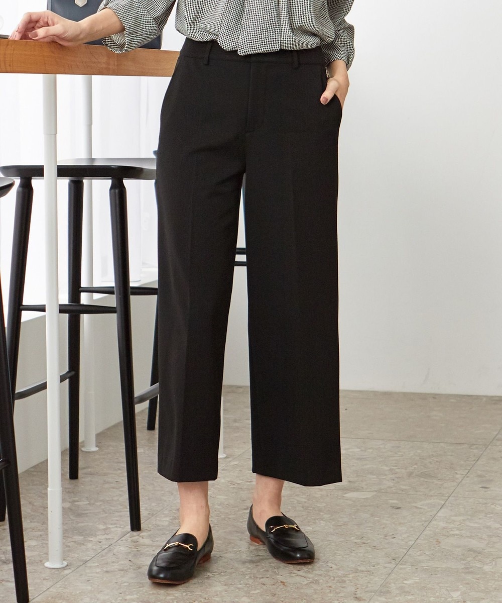 【オンワード】 J.PRESS LADIES S>パンツ 【洗える】40/2NEWESTバックピーチ セミワイドパンツ キャメル P5 レディース 【送料無料】