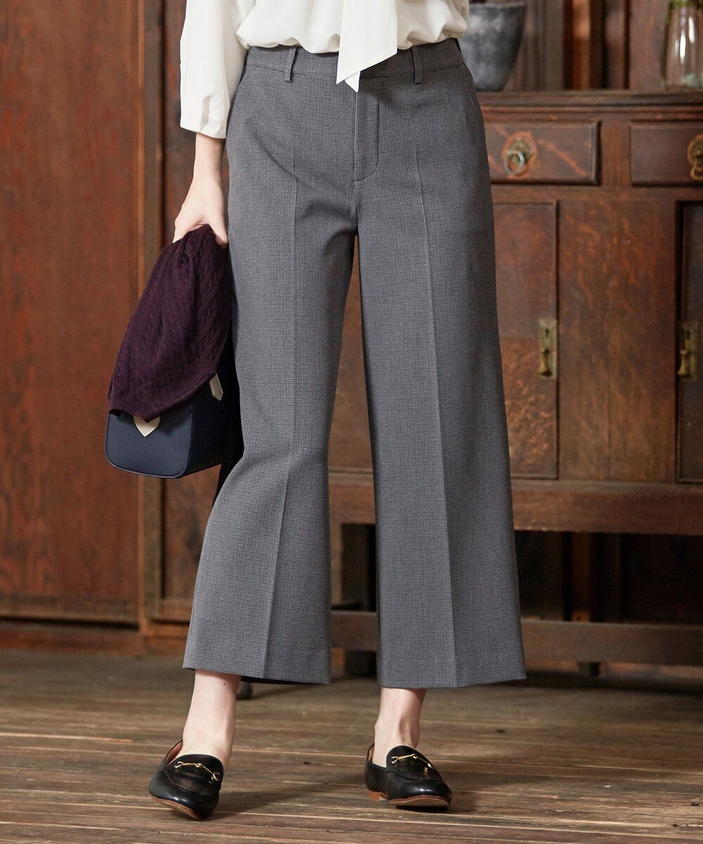【オンワード】 J.PRESS LADIES S>パンツ 【洗える】40/2NEWESTバックピーチガンクラブ ワイドパンツ グレー P3 レディース 【送料無料】