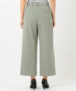 J.PRESS LADIES 【洗える】40／2NEWESTバックピーチ  セミワイドパンツ スモーキーグリーン系