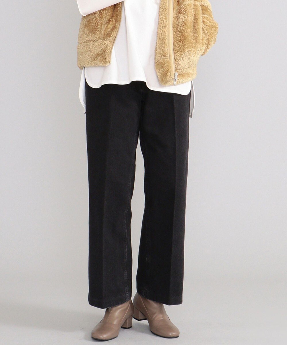 【オンワード】 SHARE PARK LADIES>パンツ 〈SERGE〉デニム スタプレフレア/BLACKFADE ブラック 0 レディース 【送料無料】