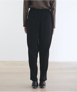 #Newans 【洗える】ジョーゼットテーパードパンツ ブラック系